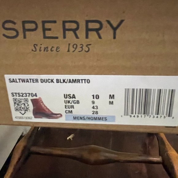 Sperry SALTWATER Amaretto Black Leather Duck Boots New Men's Shoes - Picture 10 of 11